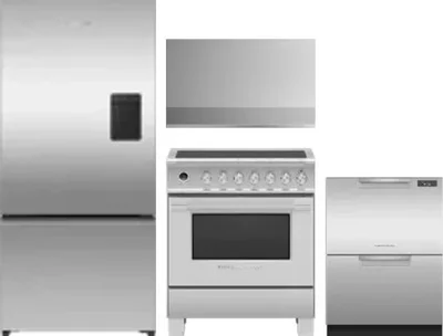 4 Piece Package Includes Refrigerator, Range, Hood And Dishwasher